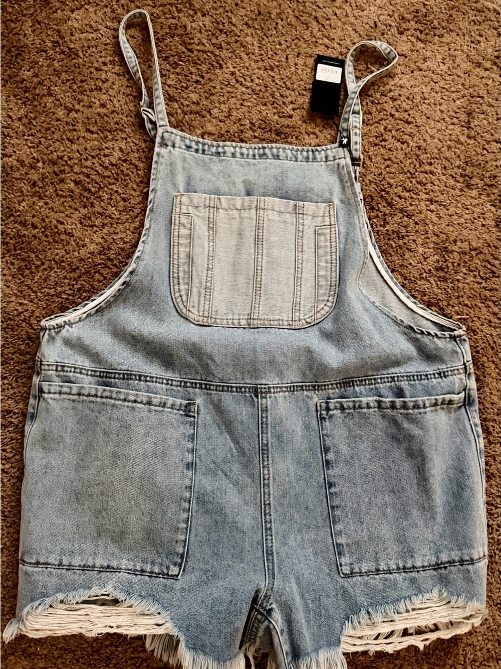 One Teaspoon Light Blue Denim Short Overalls